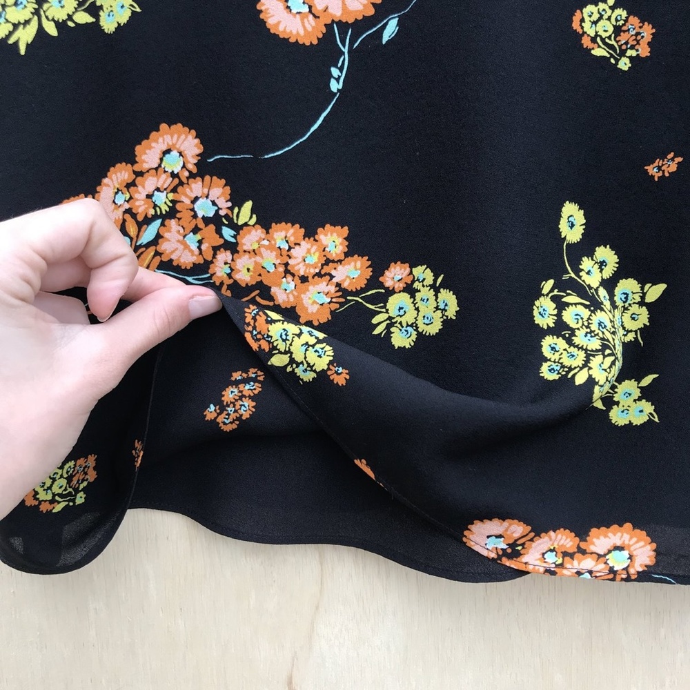 A.L.C. Renne Black Floral Silk Tank Top View 3